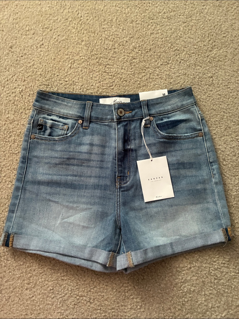 KanCan Light Blue Cuffed Denim Shorts